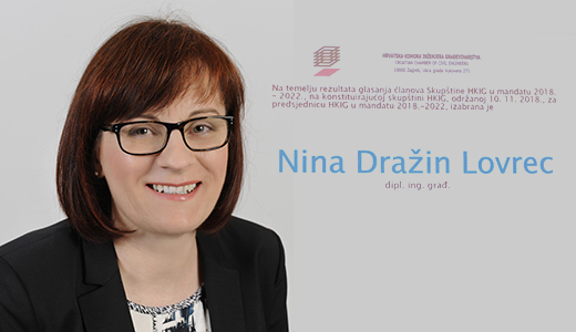 Nina Dražin Lovrec ponovno izabrana predsjednica Hrvatske komore inženjera građevinarstva u mandatu 2022.-2026.