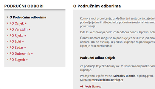 Obavijest članovima Komore - nove rubrike na internetskoj stranici