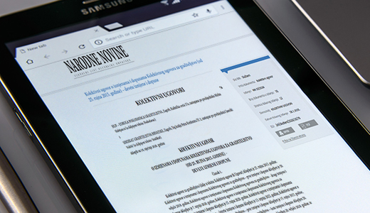 Obavijest o izmjenama i dopunama Kolektivnog ugovora za graditeljstvo